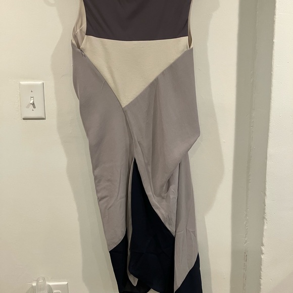 BCBGMaxAzria asymmetrical color block midi dress - Picture 2 of 4